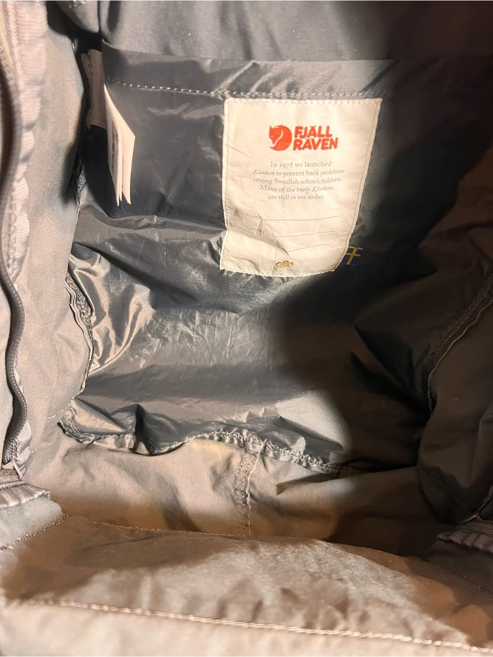 Fjallraven Kanken Backpack in Charcoal with Red Logo